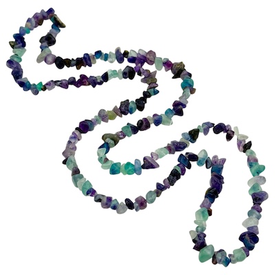 Semi-Precious Purple Fluorite Chip Necklace Strand